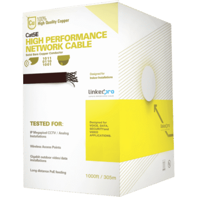 Bobina de Cable UTP / Cat5e / 305 m (1000 ft) / 24 AWG / 100% Cobre / PoE / Interior / Blanco