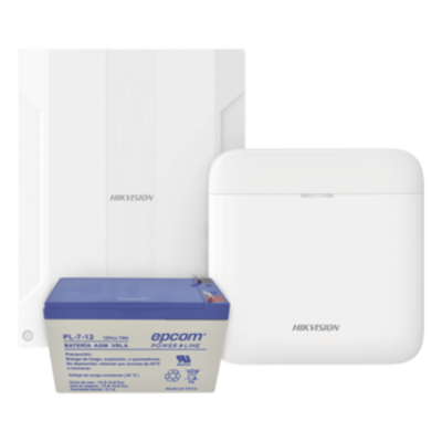 Kit de Alarma Inalámbrica / Conversión de 16 Zonas Cableadas / Comunicación 3G/4G Dual SIM / 48 Zonas Totales / Batería de Respaldo 12V 7Ah / Cifrado AES-128