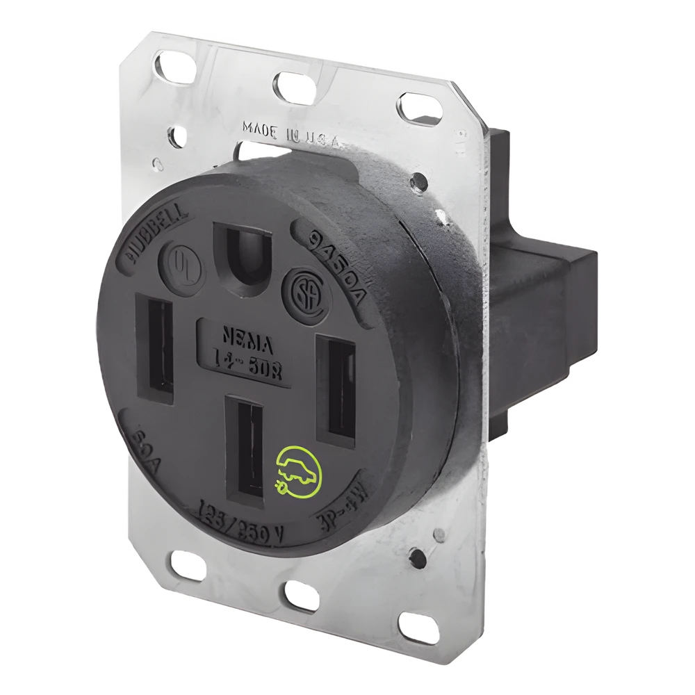 portada_0S1000-436 Receptáculo Industrial / 50 A / 125/250 V CA / 3 Polos 4 Hilos / NEMA 14-50R / IP20 / -40°C a 75°C HUB-HBL-9450A 1