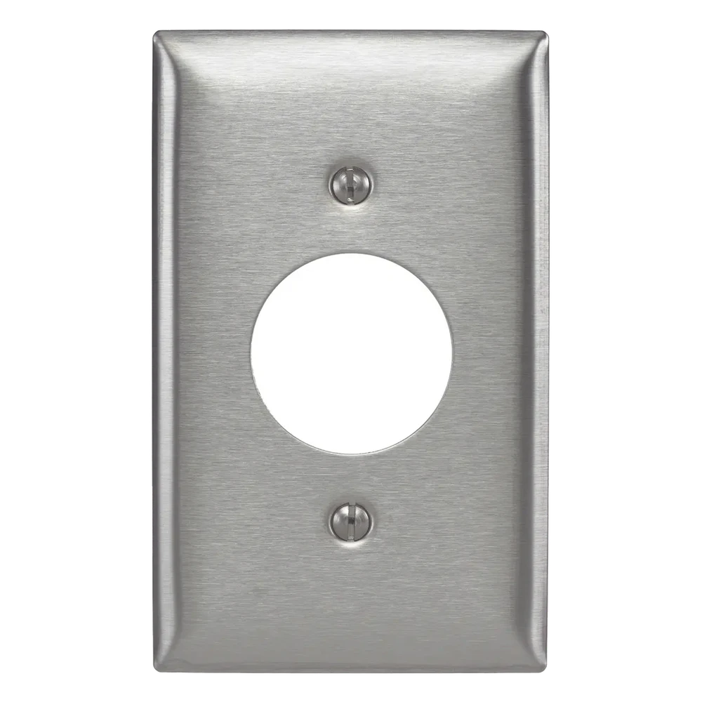 portada_0S1000-443 Placa para Receptáculo / Acero Inoxidable 302/304 / No Magnética / 1 Abertura 1.6" (40.6 mm) / Compatible 15, 20 y 30 A HUB-SS7 1