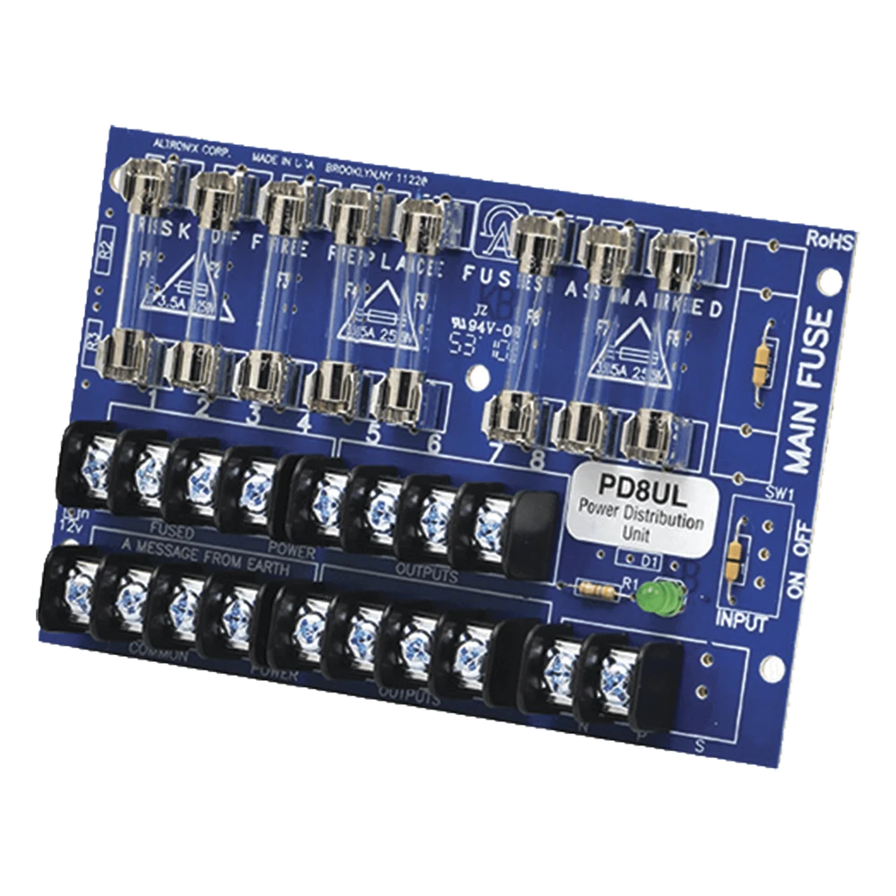 portada_0S1000-5 Tablero distribuidor de voltaje, 8 salidas con fusible de protección. Para uso con Fuentes de poder ALTRONIX. PD8UL 1
