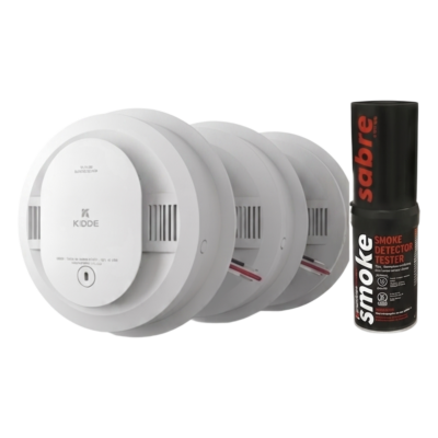 Kit de Detectores de Humo Autónomos / 20 Piezas / Fotoeléctrico / Batería 10 Años / 85 dB / Probador Incluido
