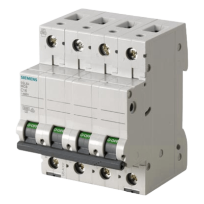 Interruptor automático magnetotérmico / 4 polos / 16 A / Curva C / 6 kA / 400 VCA / Riel DIN