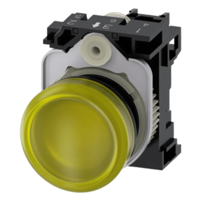 Lámpara de Señalización LED / 22 mm / 24V AC/DC / IP69K / NEMA 1-13 / Amarillo / Panel Frontal