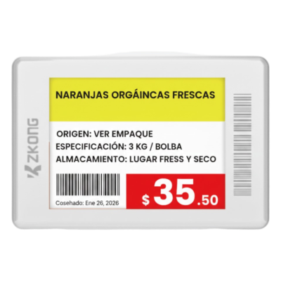 Etiqueta Electrónica de Estantería / 1.8 Pulgadas / EPD 4 Colores / Bluetooth LE 5.1 / NFC / Batería 5 Años / 224x168 píxeles