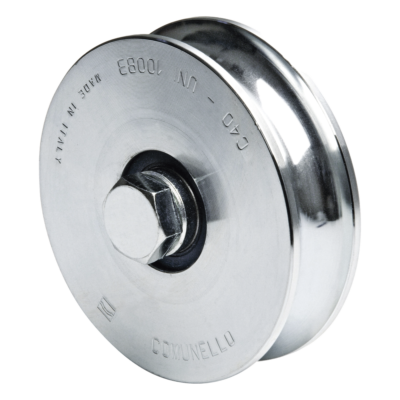 Rueda para Puerta Corrediza / 10 cm (3.9 in) / Sin Soporte / Carga 425 kg / Doble Cojinete / Acero Galvanizado
