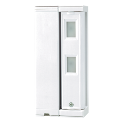 Sensor de Cortina Exterior / Alcance Ajustable 2 m (6.6 ft) o 5 m (16.4 ft) / Inalámbrico con Pilas / Inmunidad Mascotas 25 kg / IP Exterior 100% / SMDA Antifalsas