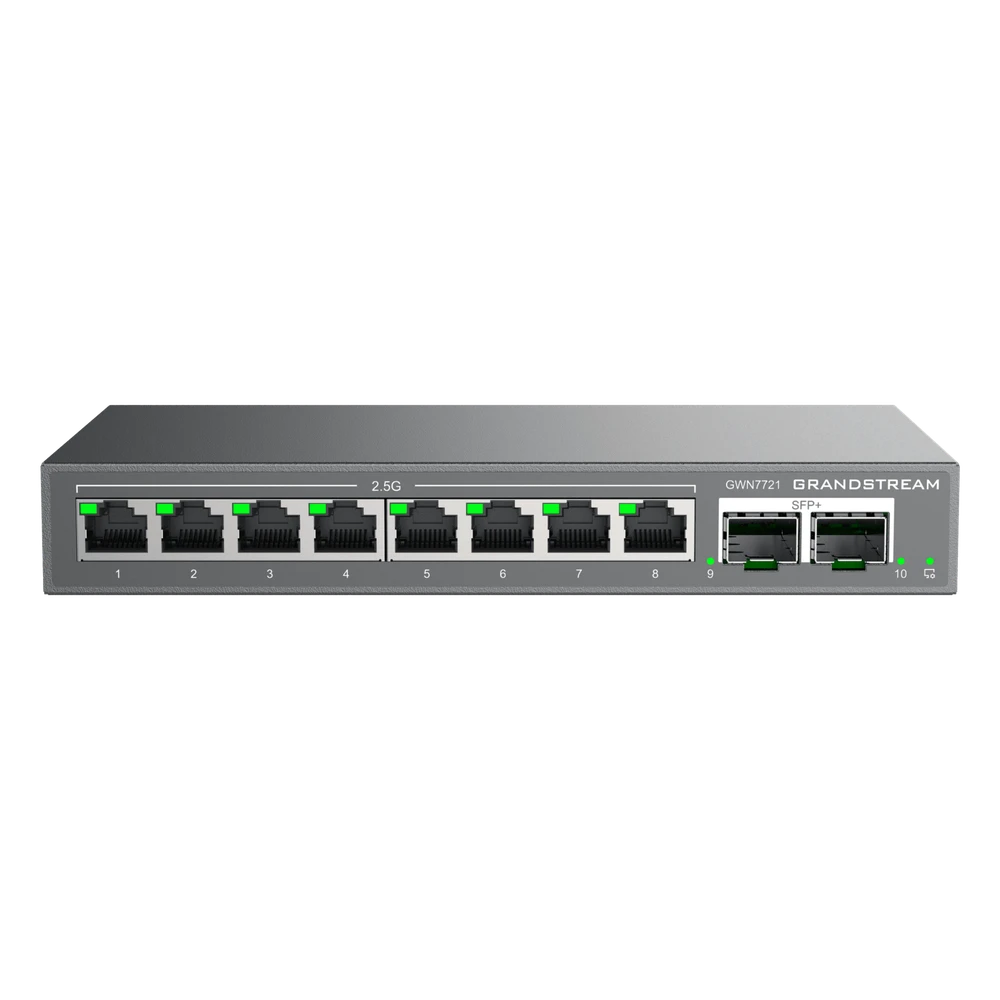 portada_0S1000-90 Switch L2 Lite Administrable de 10 Puertos / 8 Puertos Ethernet 2.5 Gigabits / 2 Puertos SFP+ 10 Gigabits / VLAN / QoS / Montaje en Escritorio o Pared / Compatible con GDMS GWN7721 1