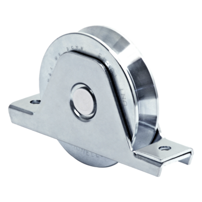 Rueda para Puerta Corrediza / 16 cm (6.3 in) / Acero Galvanizado / Carga 640 kg / Canal Tipo V