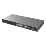 Switch Capa 3 PoE+ Administrable / 16 puertos 10/100/1000 Mbps + 4 Puertos SFP+ de 10 Gigabits / Hasta 240W / Compatible con GWN Cloud. sec_2_0S1000-22