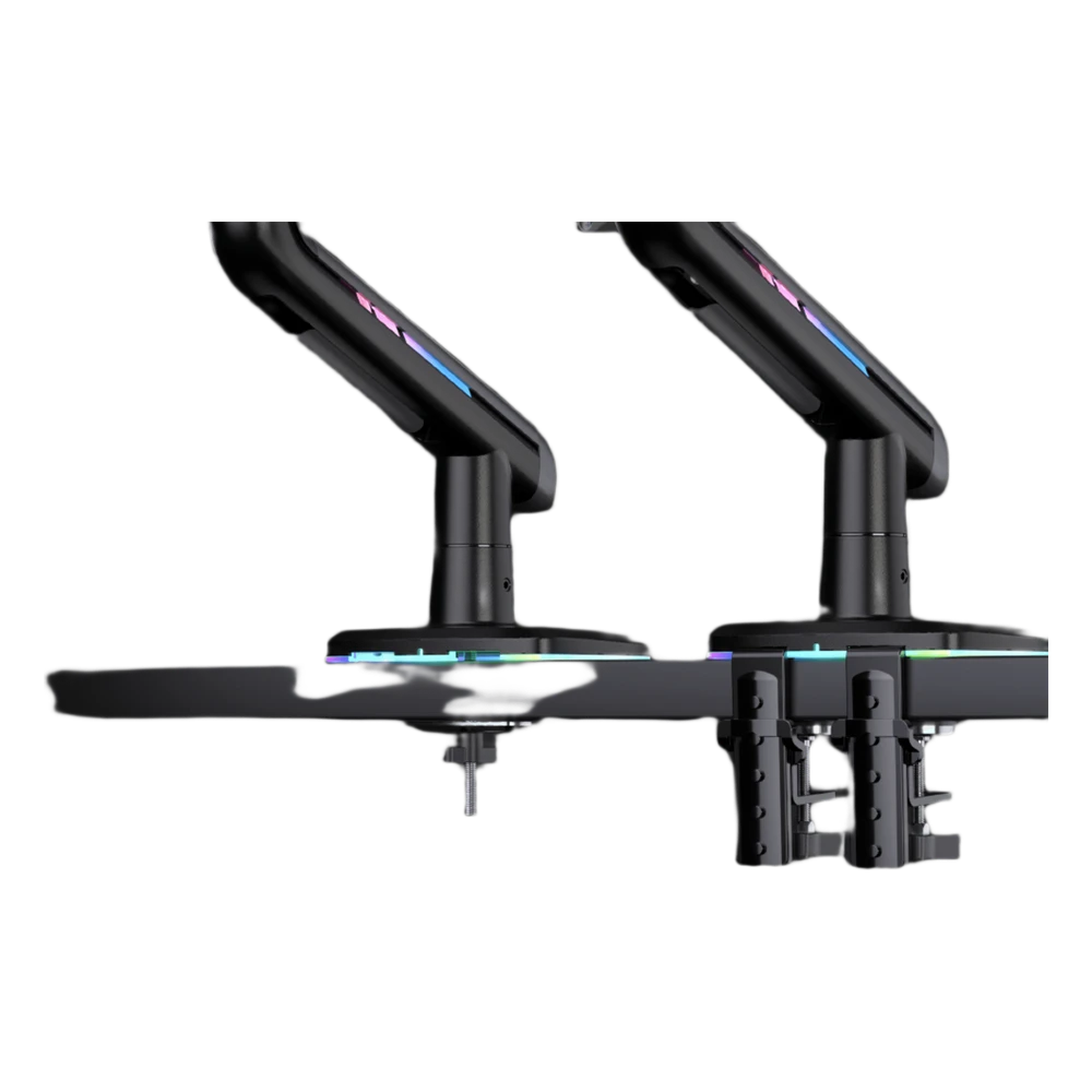 sec_3_0S1000-27 Soporte Mecánico para Monitor / 32" a 60" / Carga 2-20 kg (4.4-44 lbs) / VESA 75x75 y 100x100 mm / Iluminación RGB / Resorte de Alta Precisión / Rotación 360° F5NB 3