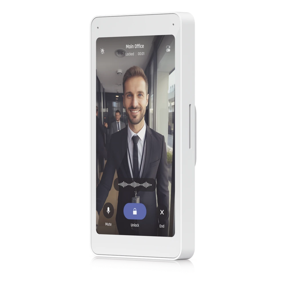 sec_3_0S1000-3 UniFi Intercom Viewer, monitor que se vincula a UA-INTERCOM, para visualizar y aperturar, pantalla táctil de 5", energizado por POE, montaje en pared UA-INTERCOM-VIEWER 3