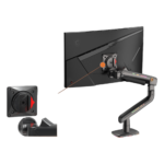 Soporte Mecánico para Monitor / 32" a 60" / Carga 2-20 kg (4.4-44 lbs) / VESA 75x75 y 100x100 mm / Iluminación RGB / Resorte de Alta Precisión / Rotación 360° sec_4_0S1000-16