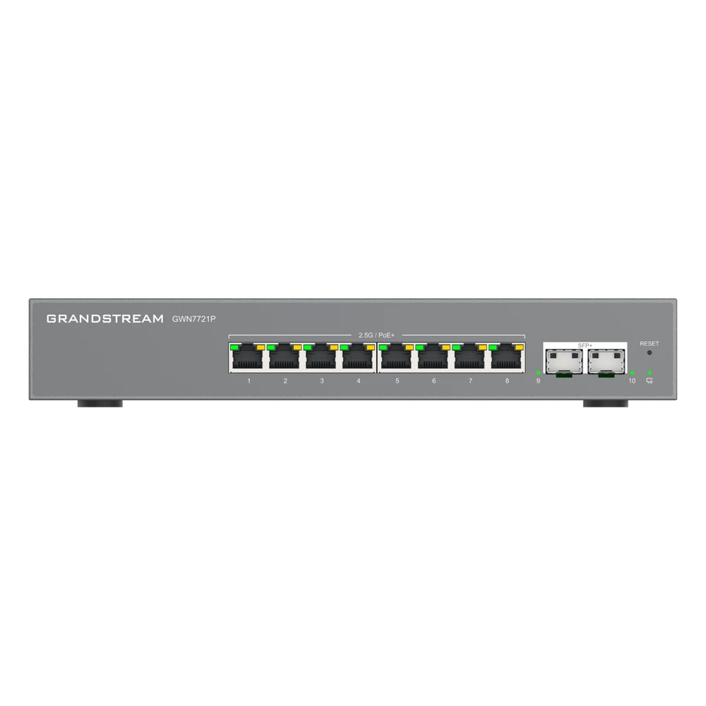 sec_4_0S1000-6 Switch L2 Lite Administrable de 10 Puertos / 8 Puertos Ethernet 2.5 Gigabits / 2 Puertos SFP+ 10 Gigabits / PoE+ 802.3af/at / VLAN 802.1Q / QoS / IGMP Snooping / Montaje en Escritorio o Pared GWN7721P 4
