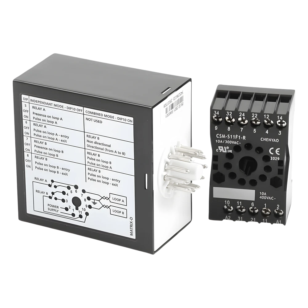 sec_5_1S1000-188 Sensor de Masa para Barreras / Doble Canal / 12-24 VAC/VCC / IP40 / -30 a 70°C / 2.5W / 76x38x76 mm / 0.25x0.125x0.25 ft 10-MATRIX-D-1224 2