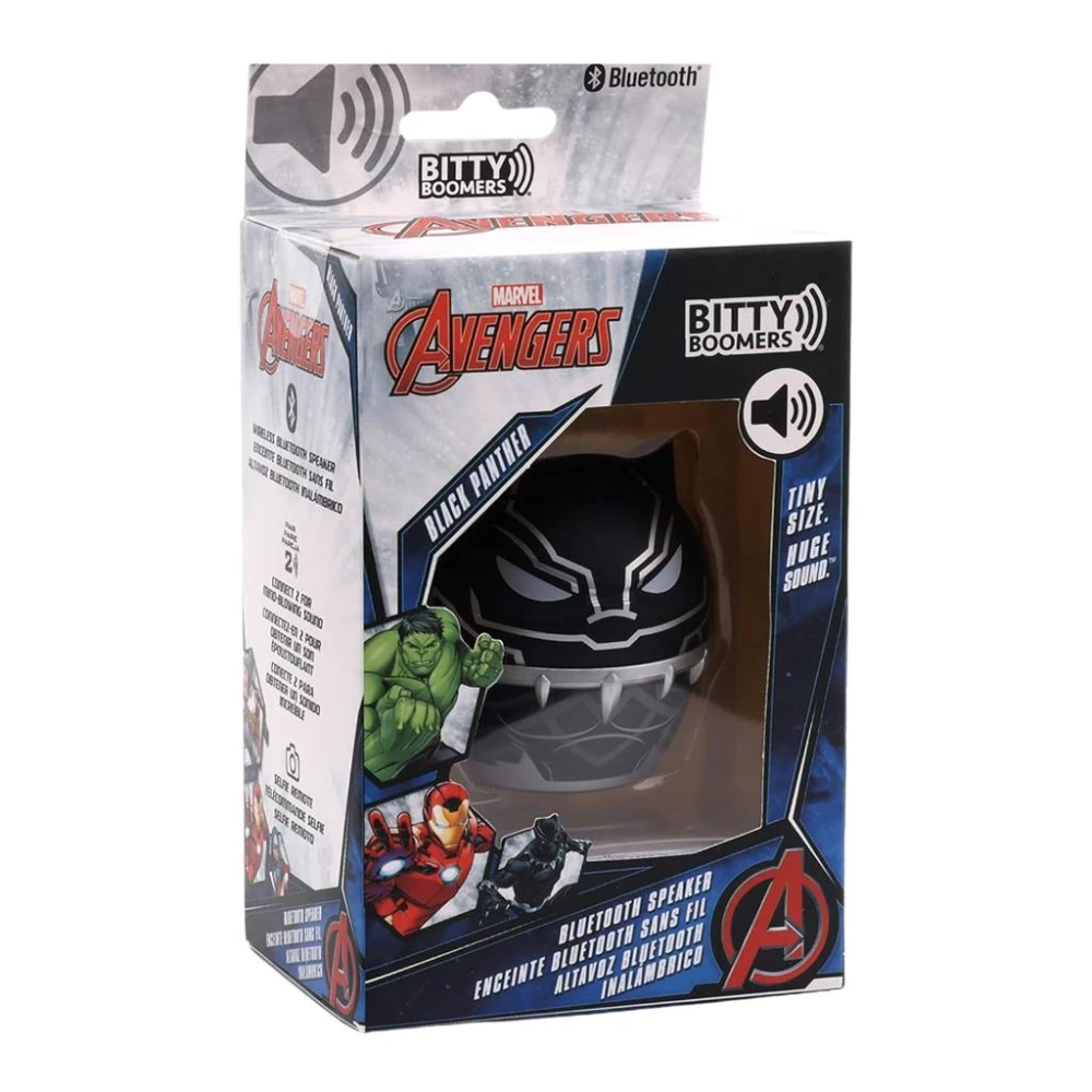 Bocina portatil mini Bitty Boomers Black Panther Marvel. Bluetooth 5.0 Modelo BITTYPANTHER/NEW BITTYPANTHER/NEW 1