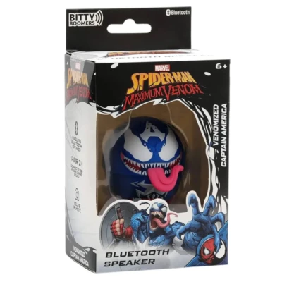 Bocina portatil mini Bitty Boomers Venomized Capitán América/Marvel. Bluetooth 5.0 Modelo BITTYVENOM2/NEW