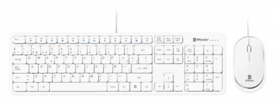 KIT TECLADO Y MOUSE USB ALÁMBRICO ULTRASILENCIOSO MULTIMEDIA, BATERIA RECARGABLE, COMPATIBLE CON WINDOWS, IOS Y LINUX, BLANCO, 6008010 BROBOTIX