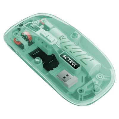 Mouse Inalámbrico Ultra Delgado Multidispositivo Aero One MI455V / hasta 3,200 DPI Ajustable / 2.4 Ghz + Bluetooth 5.2 / 5 Botones / Recargable / Advanced