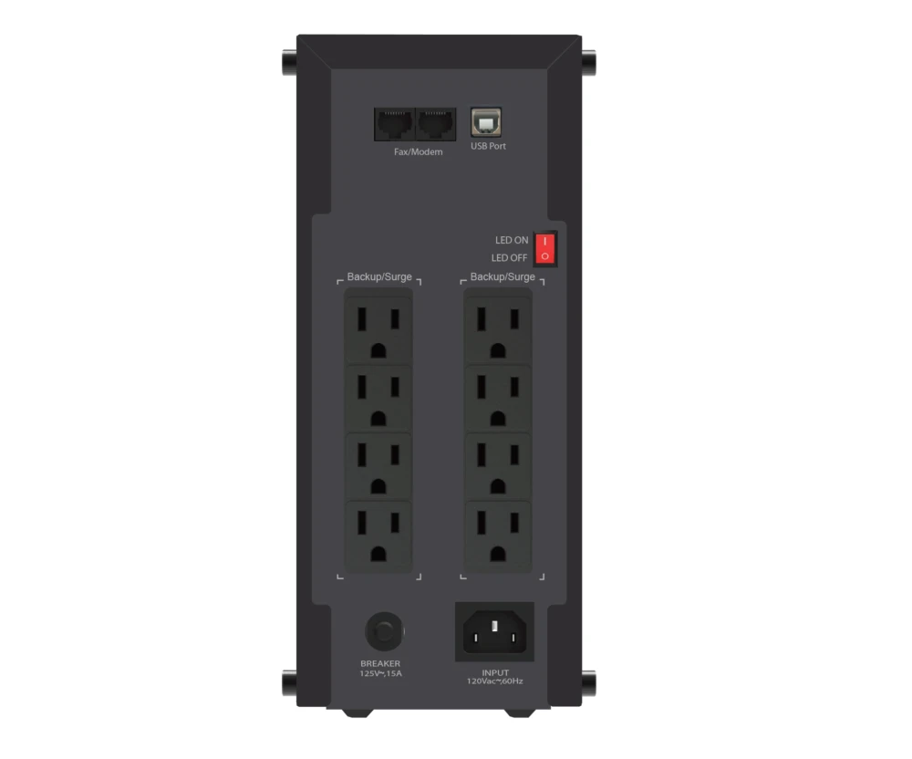 GSMART1516B 1500VA/900W UPS Smart, AVR 16 Salidas, Puerto de carga USB (8 USB-A y 2 USB-C), 210 joules, Luz RGB, LCD, 120 Vac  GSMART1516B 4