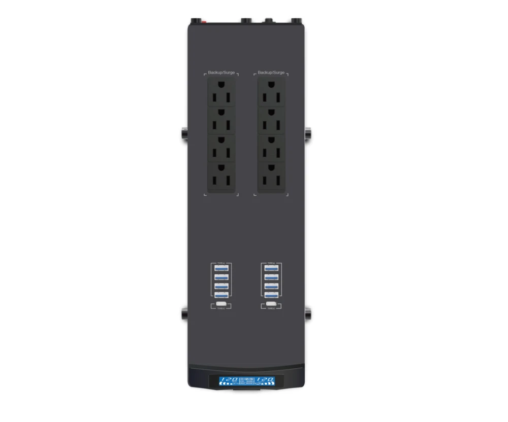 GSMART1516B 1500VA/900W UPS Smart, AVR 16 Salidas, Puerto de carga USB (8 USB-A y 2 USB-C), 210 joules, Luz RGB, LCD, 120 Vac  GSMART1516B 5