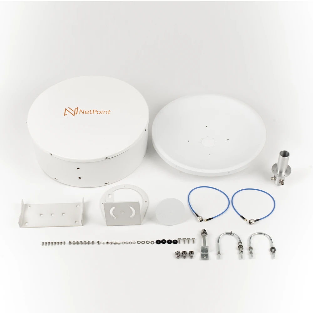 NPPROUW-AD-1-l Antena Direccional Parabólica / 27 dBi / 4.9-7.2 GHz / Dual Polaridad Slant 45°/90° / 39.6 cm / Radomo Integrado NPUW1 7