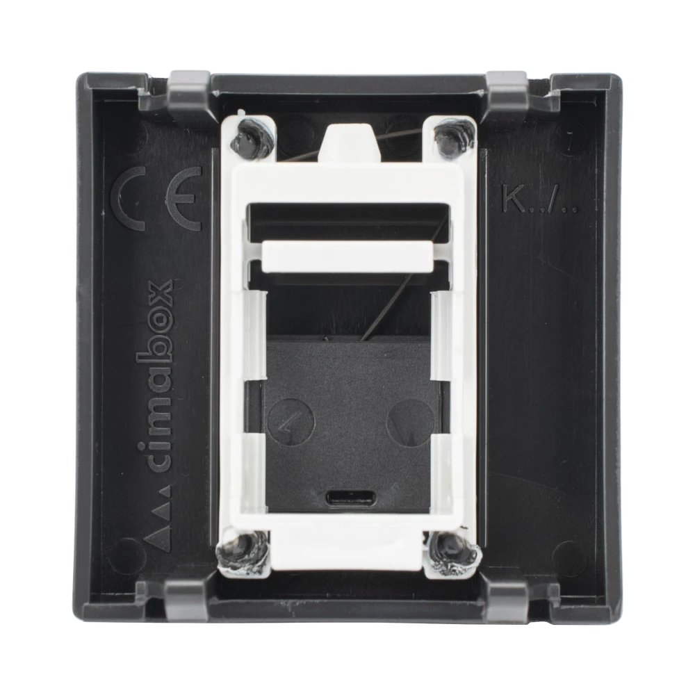SM1KEYN-AD-1-l Módulo de Placa Plana / 1 Espacio Jack Keystone / Guardapolvo Integrado / 45 × 45 mm / 8.5 mm Profundidad / Compatible Cajas Teleblock y Ofiblock SM-1-KEY-N 2