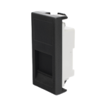 Medio Módulo / 1 Puerto Keystone RJ45 / Guardapolvo Integrado / Cajas Teleblock y Ofiblock / Acabado Negro SM1_2KEYN-AD-1-l