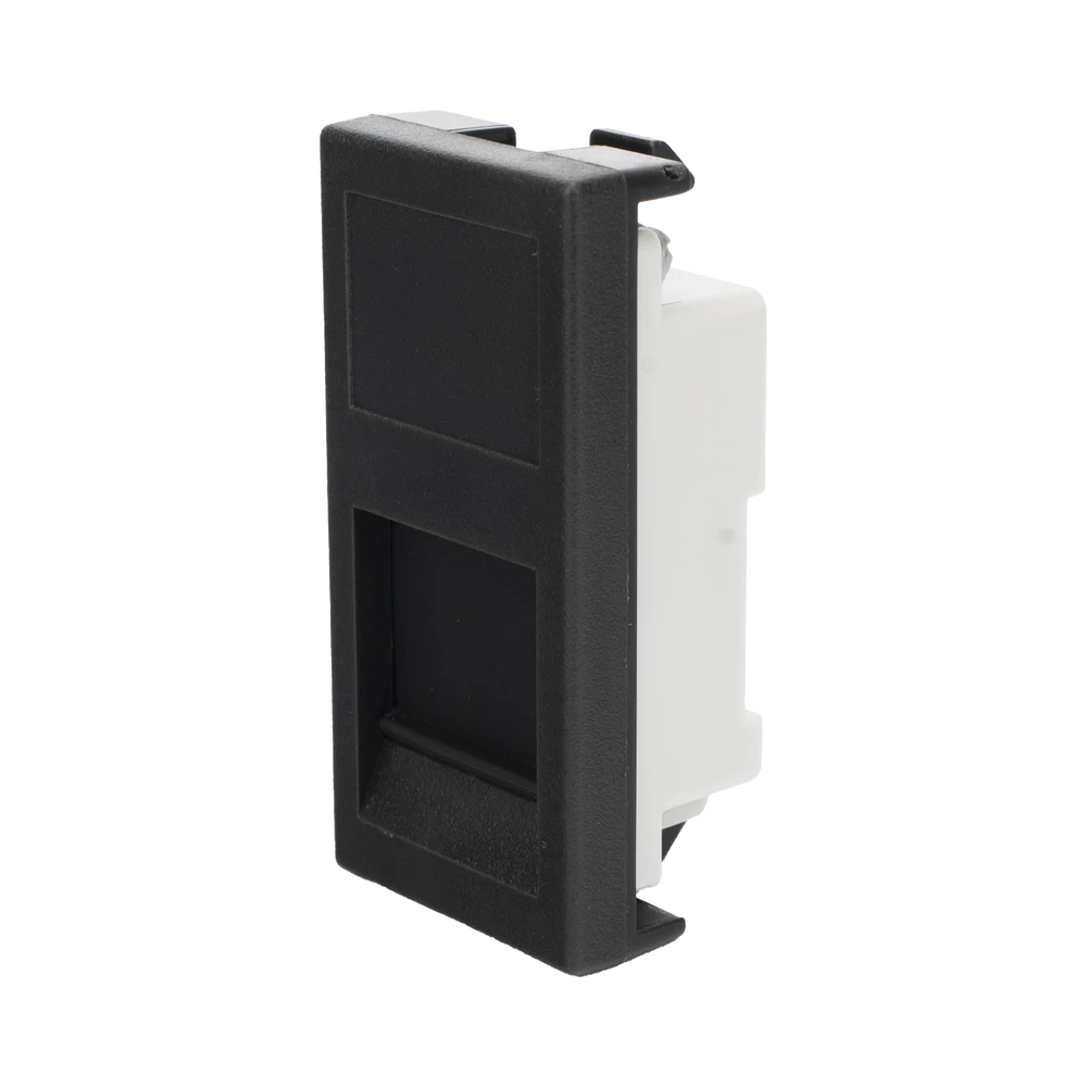 SM1_2KEYN-AD-1-l Medio Módulo / 1 Puerto Keystone RJ45 / Guardapolvo Integrado / Cajas Teleblock y Ofiblock / Acabado Negro SM-1/2-KEY-N 2