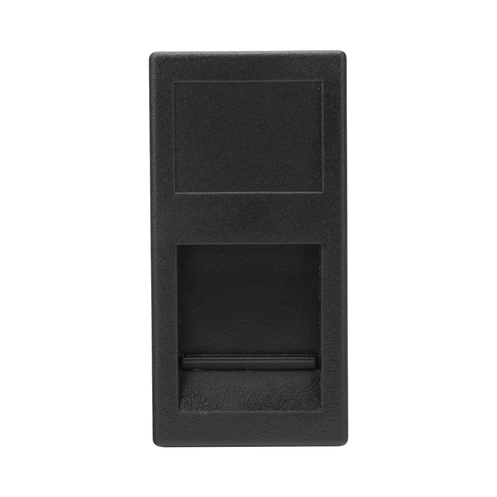 SM1_2KEYN-l Medio Módulo / 1 Puerto Keystone RJ45 / Guardapolvo Integrado / Cajas Teleblock y Ofiblock / Acabado Negro SM-1/2-KEY-N 1