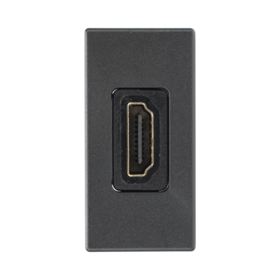 Módulo HDMI / Conector Hembra-Hembra / Full HD y 4K / Acabado Negro / Sistema Modular K45