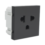 Módulo para Tomacorriente Euroamericano / Color Negro / 45x45 mm (1.77 x 1.77 pulgadas) / Compatible con Torres y Cajas para Escritorio SMTCEAN-AD-2-l