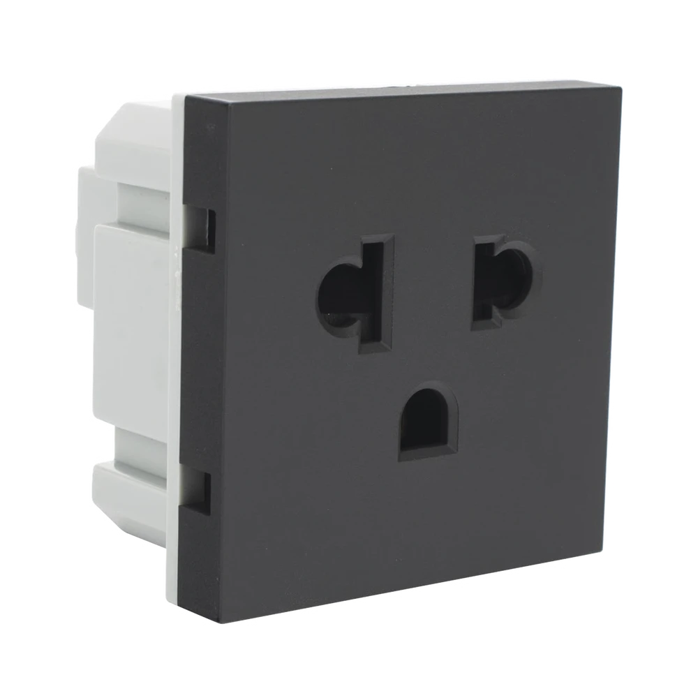 SMTCEAN-AD-2-l Módulo para Tomacorriente Euroamericano / Color Negro / 45x45 mm (1.77 x 1.77 pulgadas) / Compatible con Torres y Cajas para Escritorio SM-TCEA-N 3