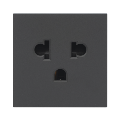 Módulo para Tomacorriente Euroamericano / Color Negro / 45x45 mm (1.77 x 1.77 pulgadas) / Compatible con Torres y Cajas para Escritorio