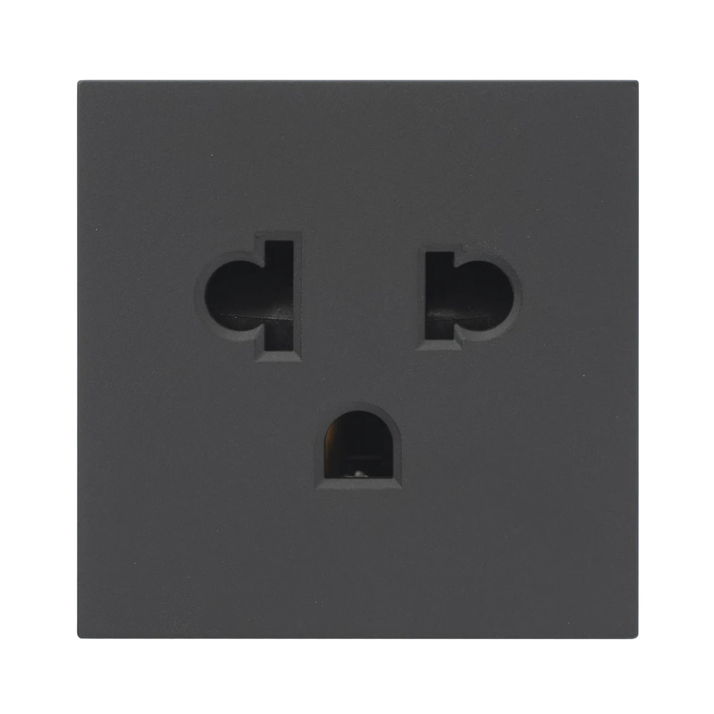 SMTCEAN-l Módulo para Tomacorriente Euroamericano / Color Negro / 45x45 mm (1.77 x 1.77 pulgadas) / Compatible con Torres y Cajas para Escritorio SM-TCEA-N 1