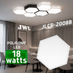 Lampara LED Poligonal de 18 W / 1 800 lm / 127-265V~50/60Hz / Acabado Blanco Mate / Angulo de Luz 140° / Dimensiones 230 x 60 mm (Largo y Alto) / Sobreponer /Luz Fría 6 500 K frontal_0S1000-10