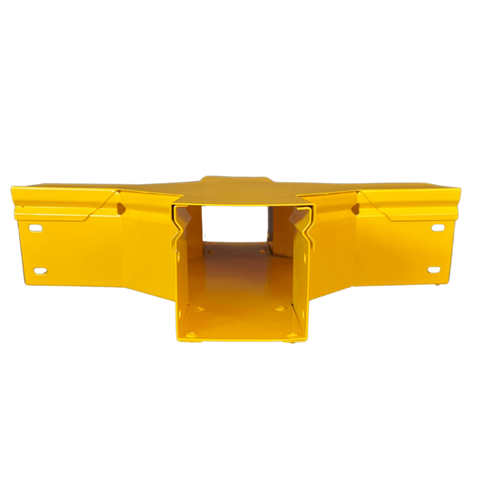 Cruce Horizontal para Fibra Óptica / 4" x 4" / Radio de Curvatura 8" / Aluminio con Pintura Epóxica / Incluye Accesorios de Montaje CHFBXH4X4R8EPK 2