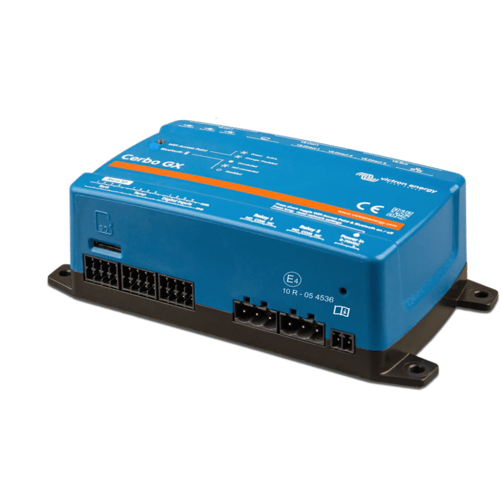 lateral_derecha_0S1000-2 Centro de comunicaciones / Monitoreo remoto / Pantallas táctiles 5" y 7" / Conectividad Bluetooth / VRM / VE.Direct, VE.Bus, VE.CAN, USB CERBOGXMK2 4