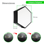 Lampara LED Poligonal de 18 W / 1 800 lm / 127-265V~50/60Hz / Acabado Blanco Mate / Angulo de Luz 140° / Dimensiones 230 x 60 mm (Largo y Alto) / Sobreponer /Luz Fría 6 500 K lateral_derecha_0S1000-8