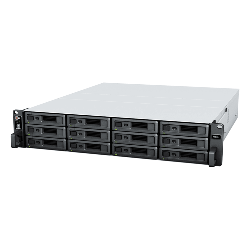 lateral_derecha_0S1000-9 Servidor NAS Rack / 12 Bahías / 2U / Hasta 216 TB (expansible a 432 TB) / Rendimiento 3,500/1,700 MB/s / 10GbE / Fuentes Redundantes / Alta Disponibilidad RS2423PLUS 4