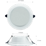 Downlight LED Empotrable / 18 W / 1400 lm / Temperatura Dual 4000K/6500K / Ángulo 100° / IP20 lateral_izquierda_0S1000-10