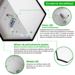 Lampara LED Poligonal de 18 W / 1 800 lm / 127-265V~50/60Hz / Acabado Blanco Mate / Angulo de Luz 140° / Dimensiones 230 x 60 mm (Largo y Alto) / Sobreponer /Luz Fría 6 500 K lateral_izquierda_0S1000-11