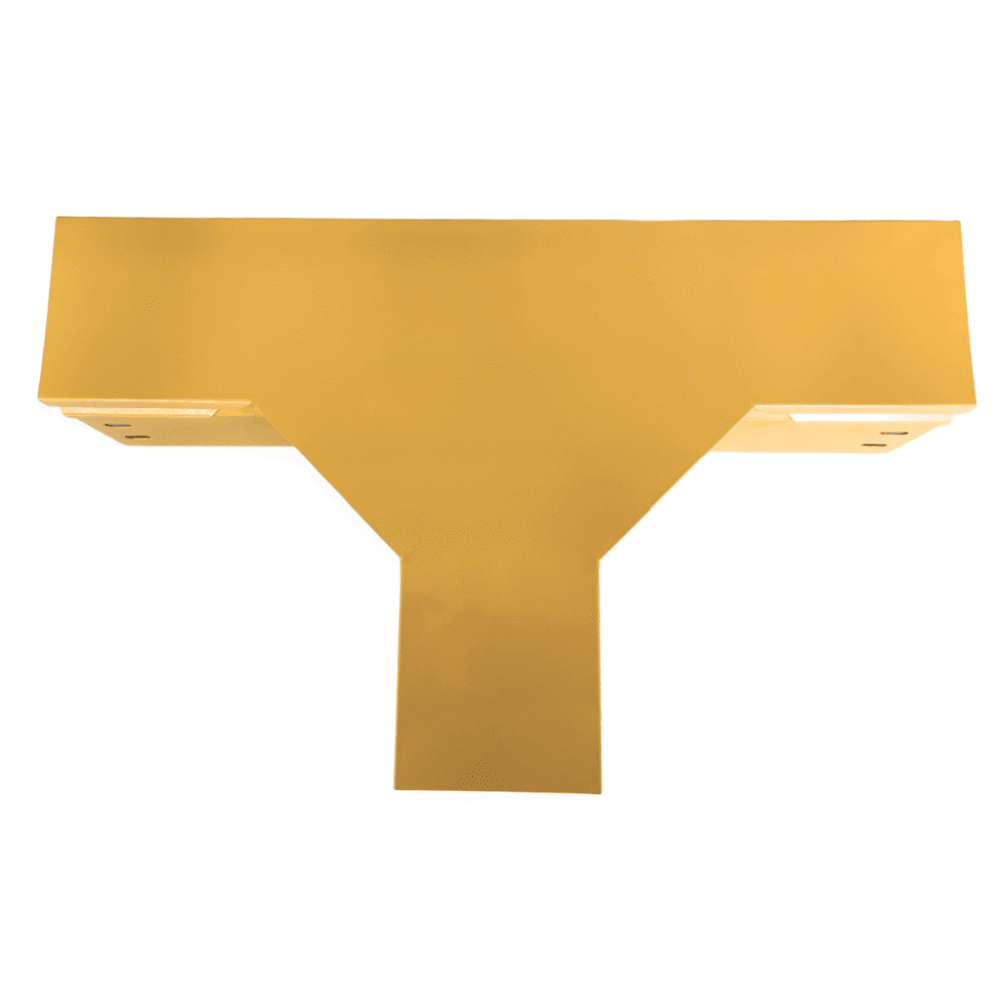 lateral_izquierda_0S1000-12 Charola T Horizontal para Fibra Óptica / Aluminio 4" x 4" / Radio de Curvatura 8" / Recubrimiento Epóxico Amarillo / Incluye Tapa y Accesorios CHFBTH4X4R8EPK 3