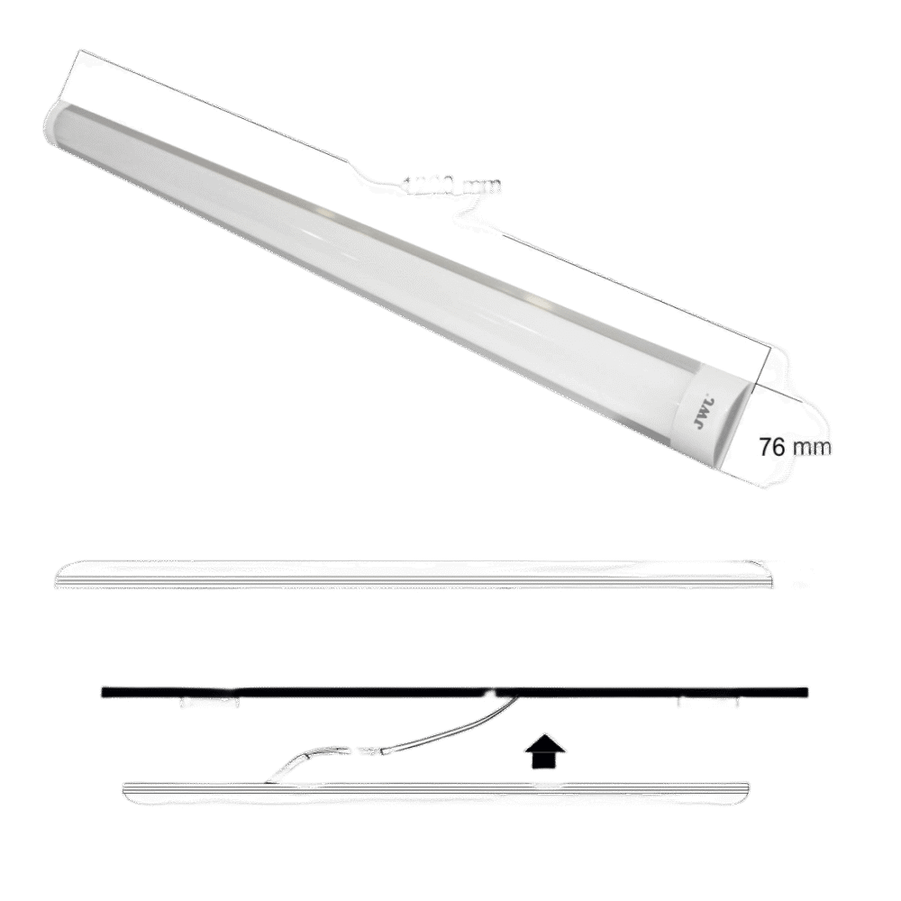lateral_izquierda_0S1000-9 Regleta LED Slim / 40W / 6500K / 2800 lm / 120° / 100-240 Vca~ / 1200 mm JLGS-40BB 3