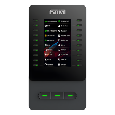 Módulo de Expansión IP / Pantalla Color 4.3 Pulgadas / 60 Teclas DSS Programables / USB Tipo-C / Cascada hasta 4 Unidades / Soporte Ajustable 40° y 45°