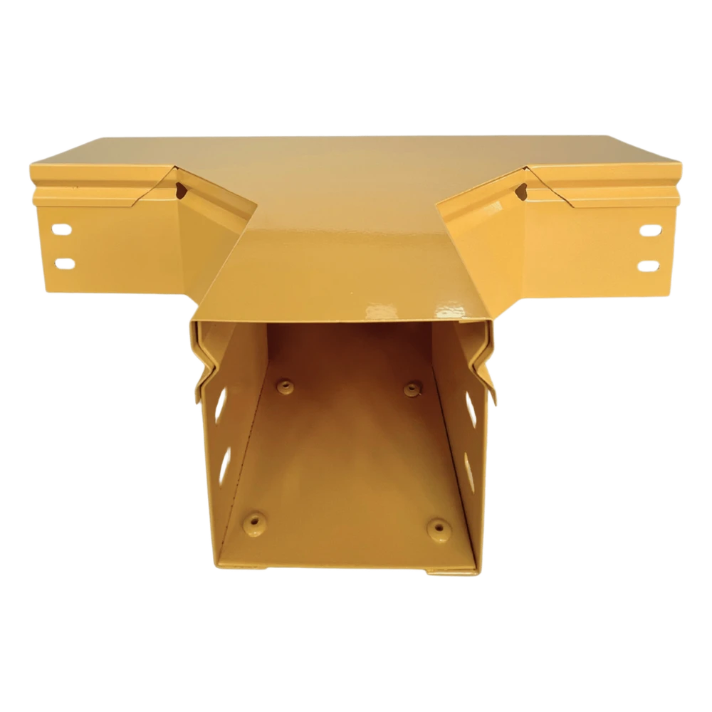 portada_0S1000-131 Charola T Horizontal para Fibra Óptica / Aluminio 4" x 4" / Radio de Curvatura 8" / Recubrimiento Epóxico Amarillo / Incluye Tapa y Accesorios CHFBTH4X4R8EPK 1