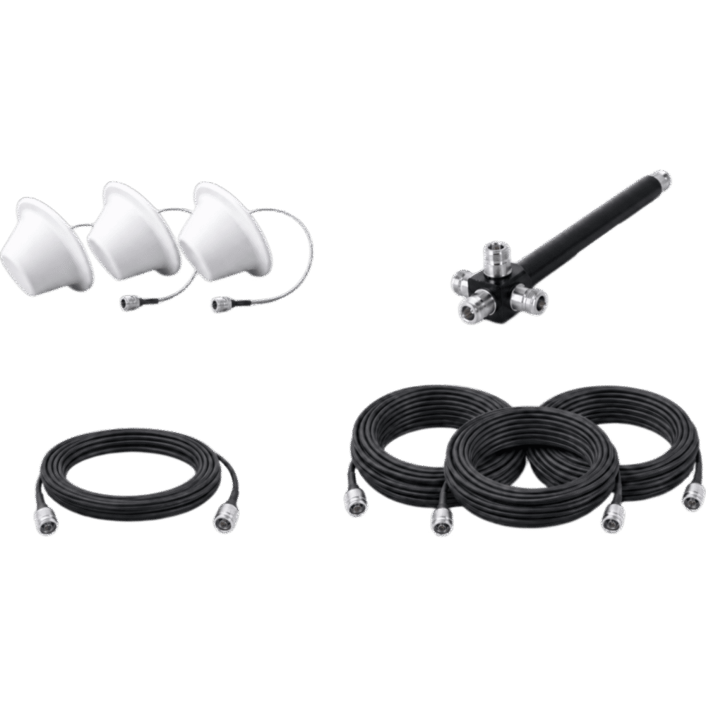 portada_0S1000-148 Kit de 3 Antenas Omnidireccionales tipo Domo y Divisor de Potencia de 4 salidas / Jumpers Coaxiales de 3 m y tres de 15 m con conectores N macho EP1DIV-3ANT-4CCN 1
