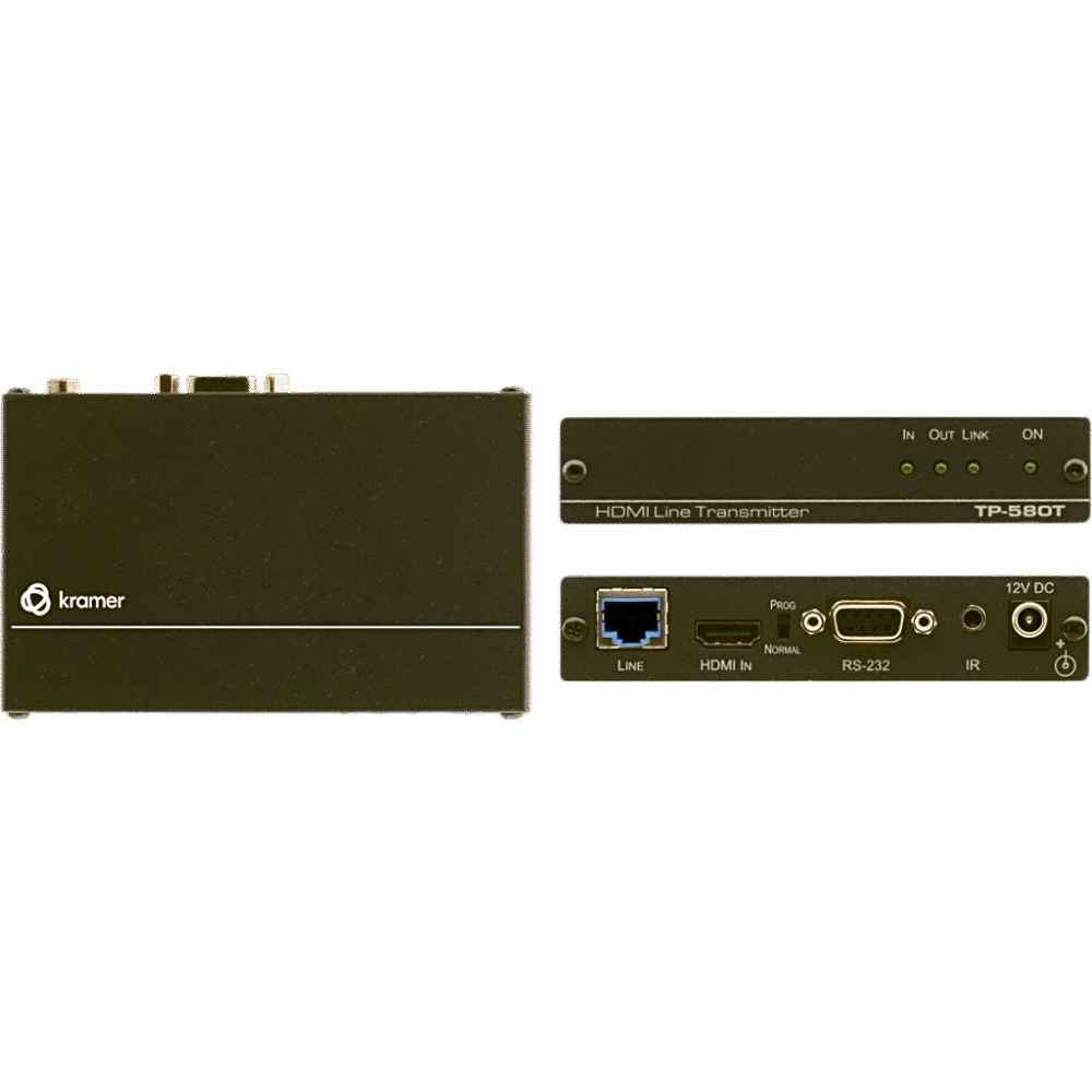 Transmisor HDBaseT / HDMI 4K60 4:2:0 / HDCP 2.2 / Extensión 40 m (130 ft) a 4K / RS-232 e IR Bidireccionales / Sin Ventiladores TP-580T 1
