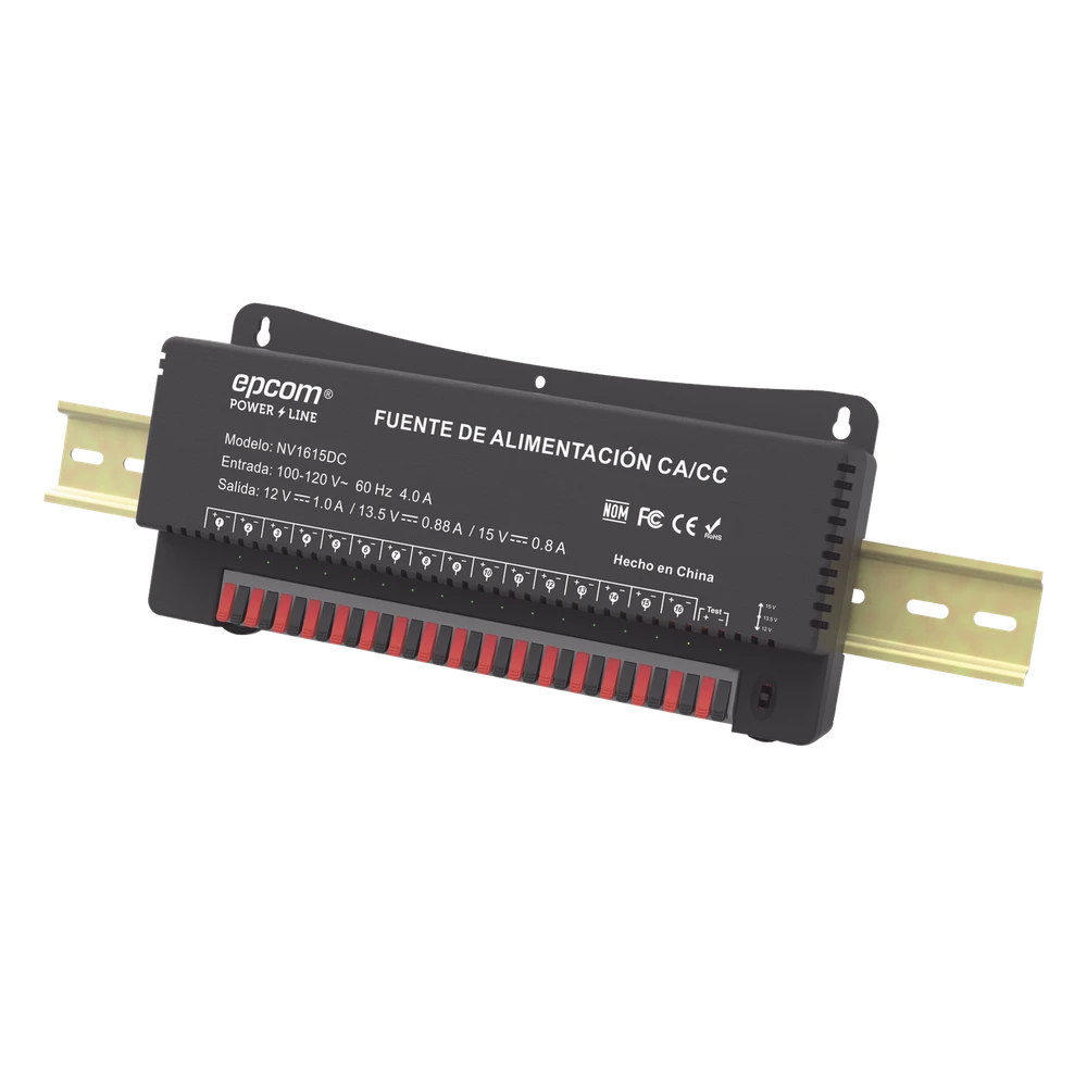 portada_0S1000-19 Fuente de Poder para 16 Cámaras / Salida Ajustable 12/13.5/15 Vcc / 16 A / 200 W / Montaje en Pared / Operación -20°C a 70°C NV-1615-DC 1
