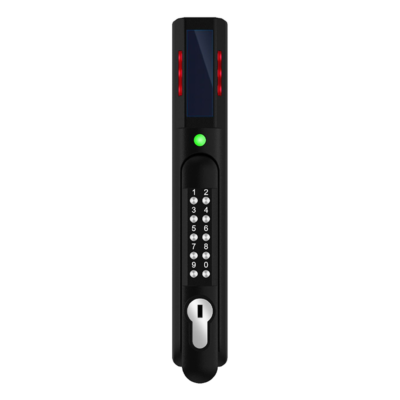 Chapa de Seguridad Electrónica / Doble Autenticación RFID y PIN / Lector Dual 125 kHz y 13.56 MHz / Sensor de Humedad Integrado / 200 Usuarios / LED de Alertas